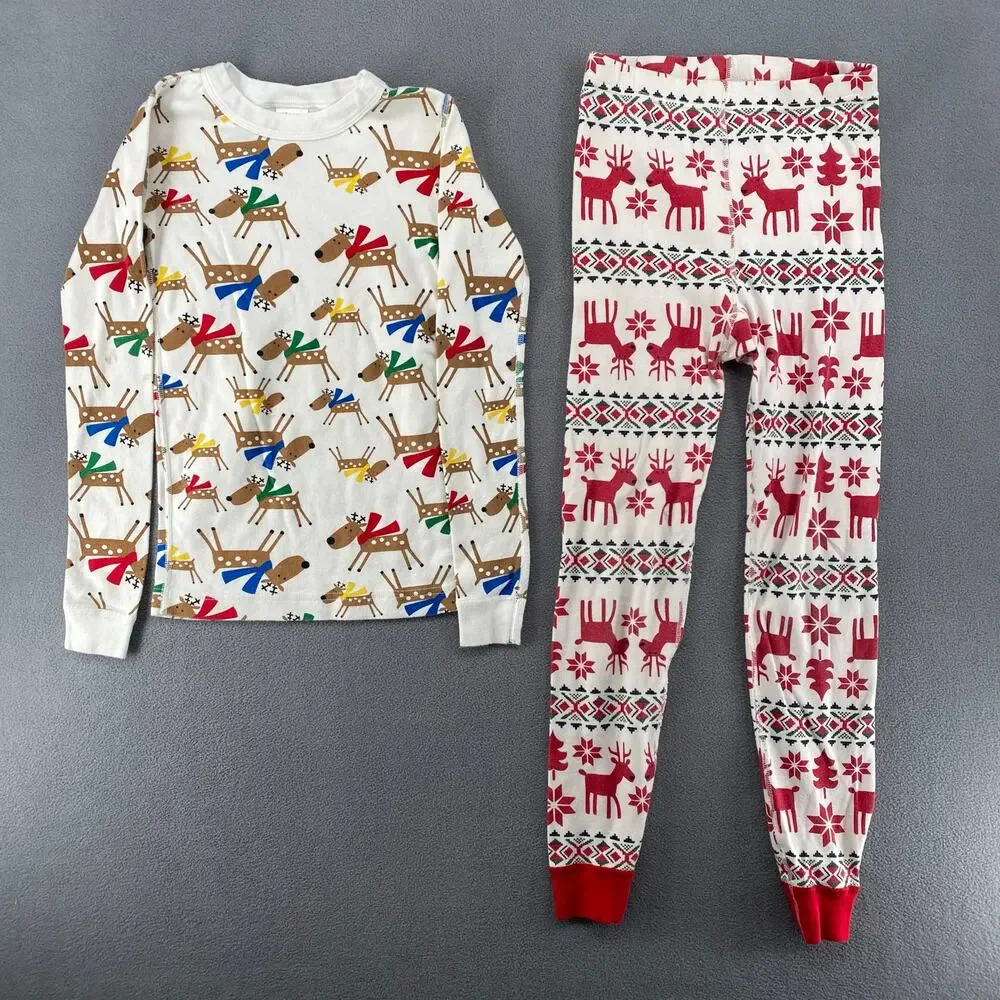 Hanna Andersson Christmas Holiday Pajama Sets Mismatched Lot‎ of 3 Kids Size 10